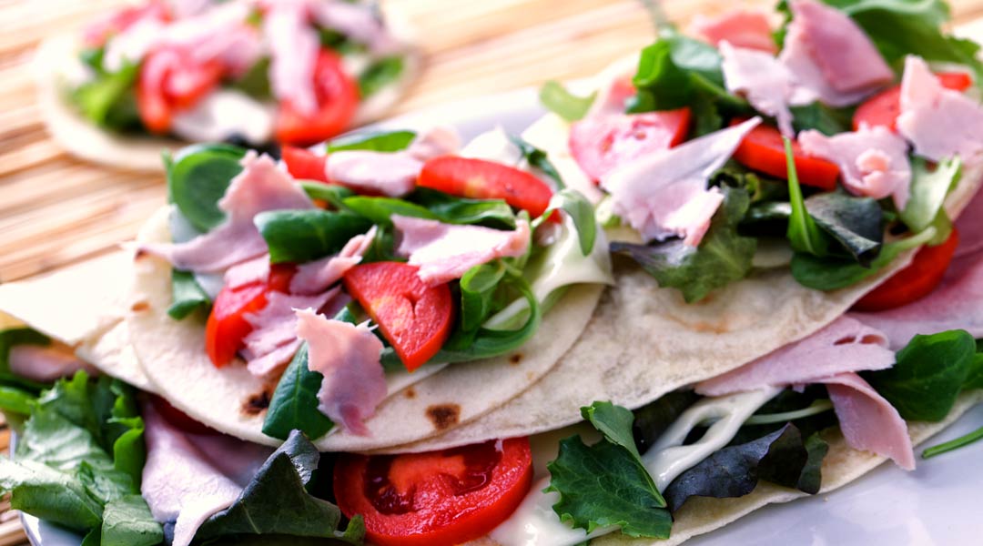 Flatbread With Arugula Prosciutto Jamaican Mango